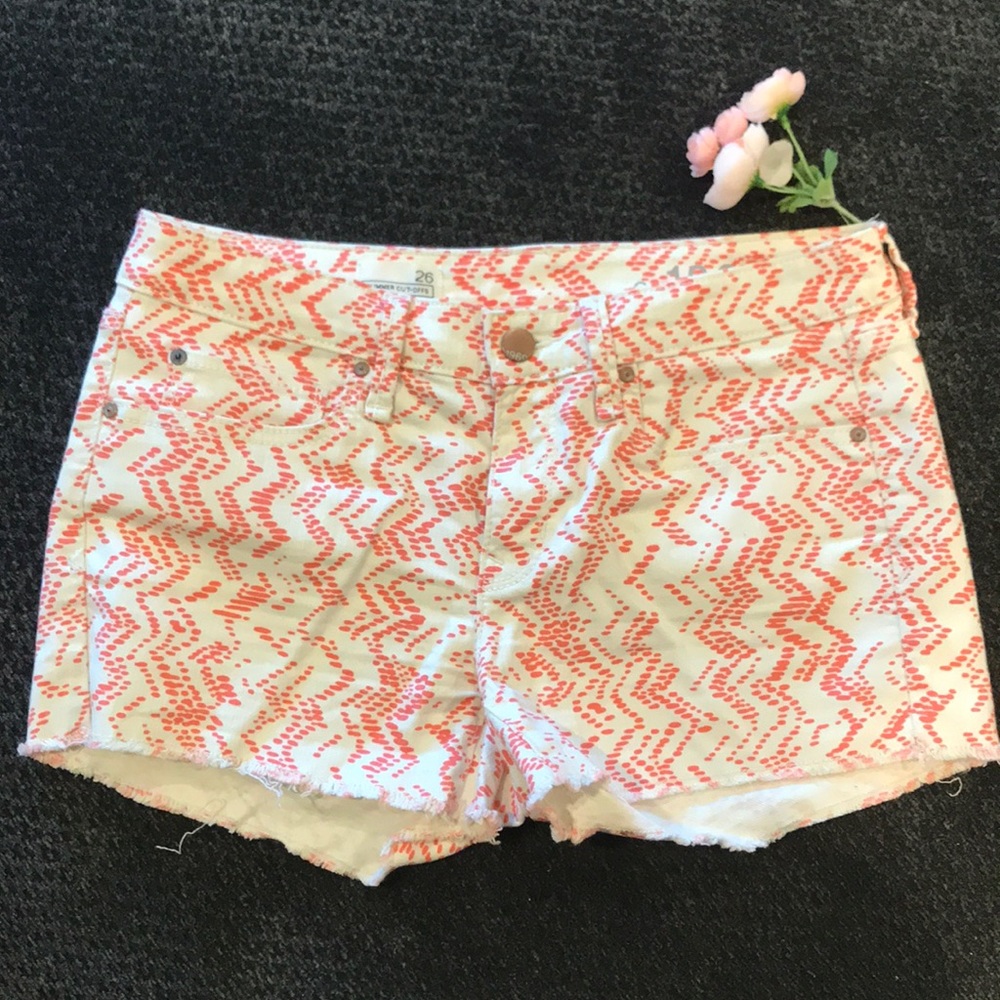 Pink and white patterned shorts